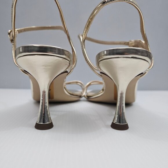 Sam Edelman Presley Strappy Heel Womens 11 Metallic Gold Sandal Formal Party NEW - Picture 9 of 14